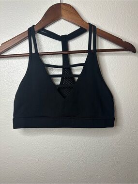 ZYIA Black Strappy V-Neck Sports Bra